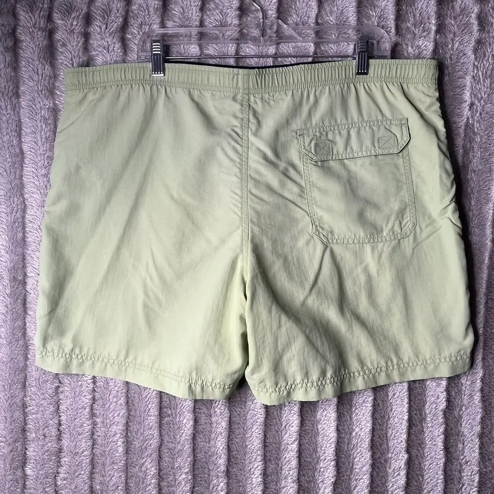 LL Bean Men's Classic Supplex Nylon Board Shorts Lined Large‎ Green Pocketed